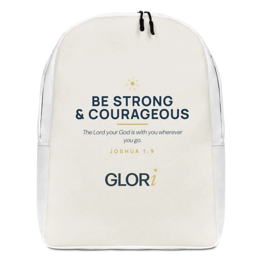 Minimalist Backpack — Be Strong and Courageous — Cream
