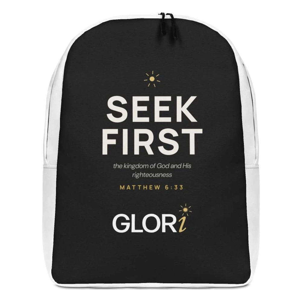 Minimalist Backpack — Seek First — Black