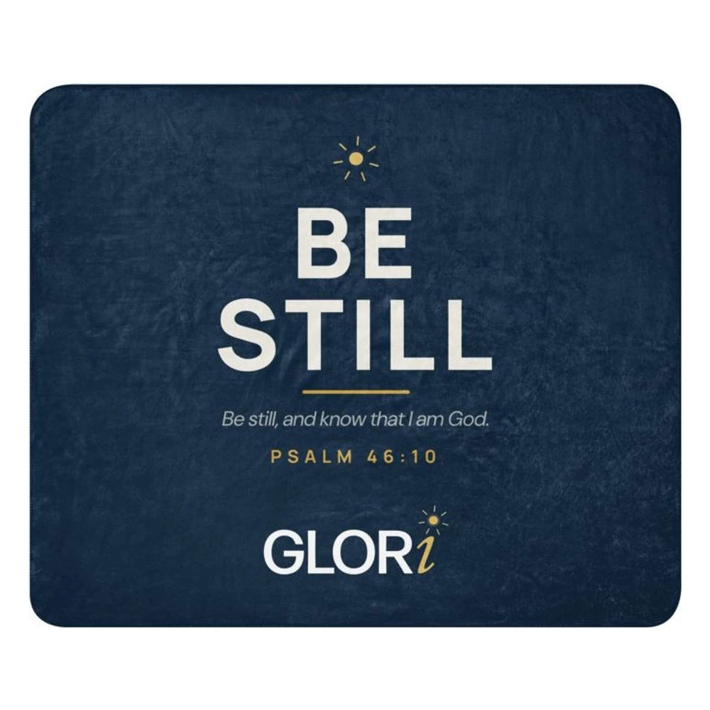 Sherpa Blanket — Be Still — Navy