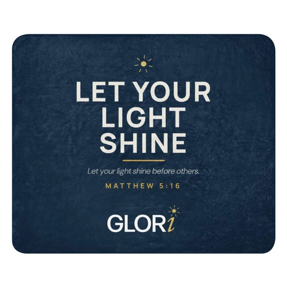 Sherpa Blanket — Let Your Light Shine — Navy