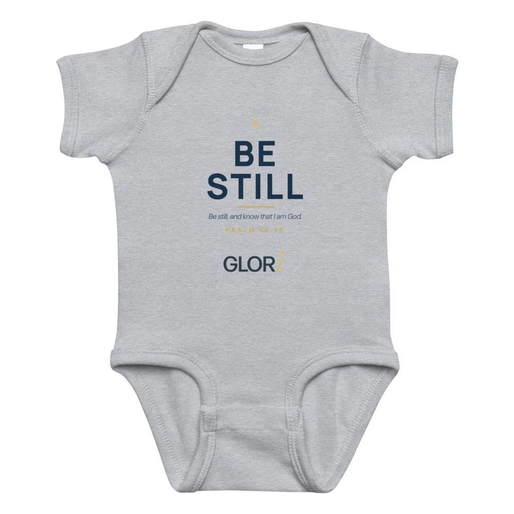 Baby Bodysuit — Be Still — Heather
