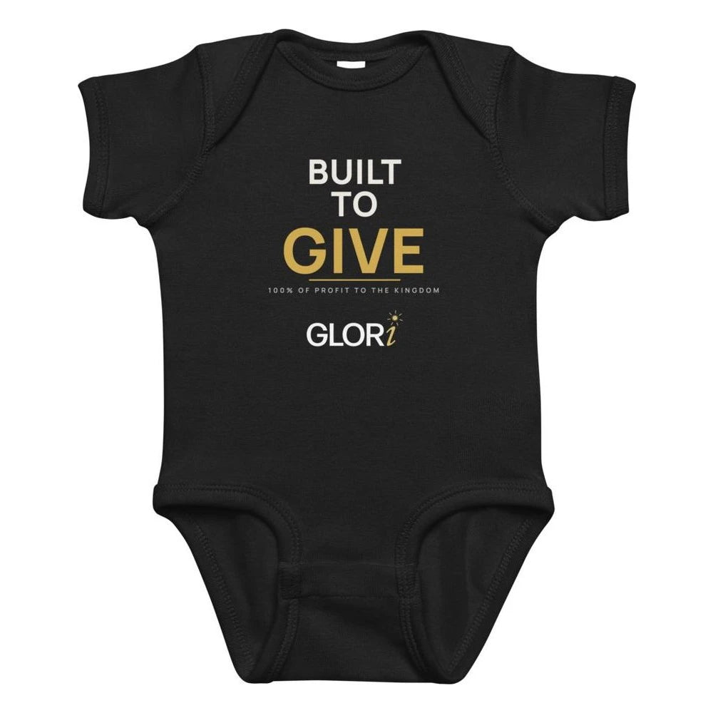 Baby Bodysuit — Built to Give — Black