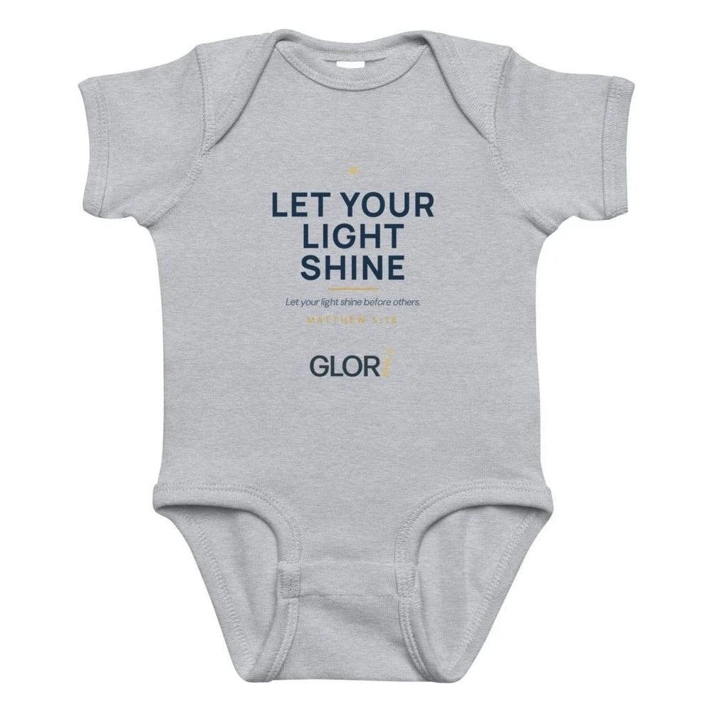 Baby Bodysuit — Let Your Light Shine — Heather