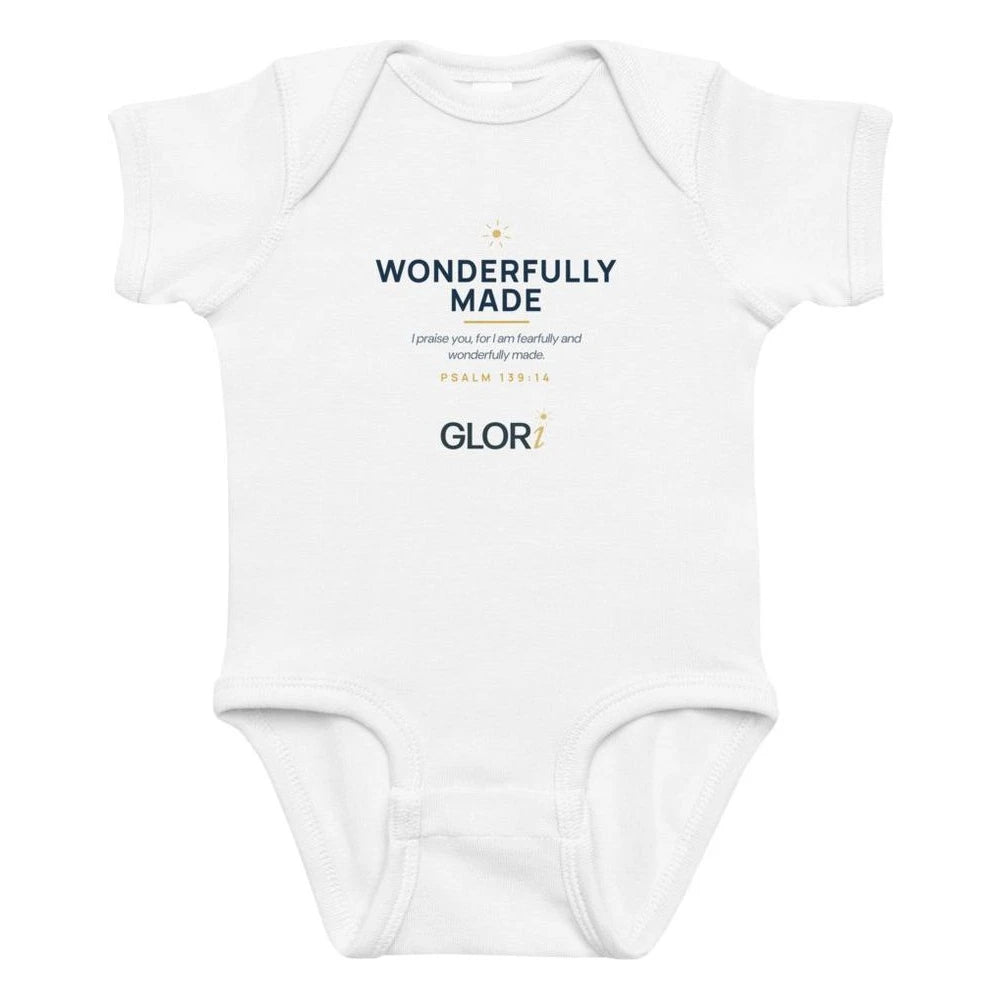 Baby Bodysuit — Wonderfully Made — White