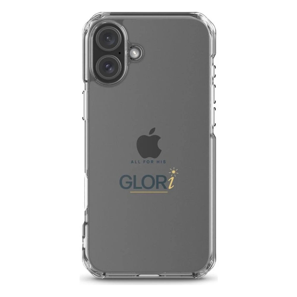 Clear Case — All for His GLORi — Navy — iPhone 16 Plus