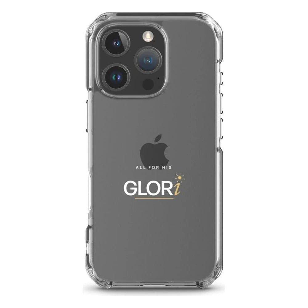 Clear Case — All for His GLORi — White — iPhone 16 Pro