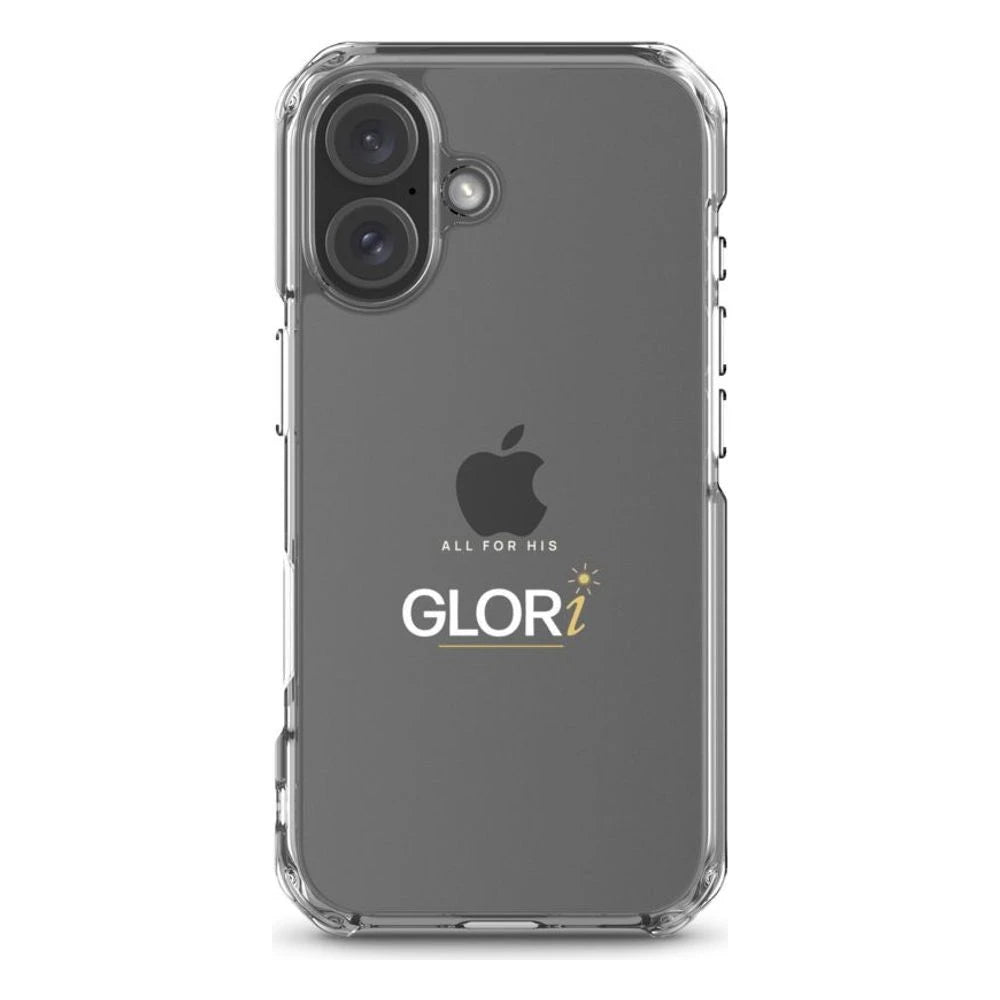 Clear Case — All for His GLORi — White — iPhone 16