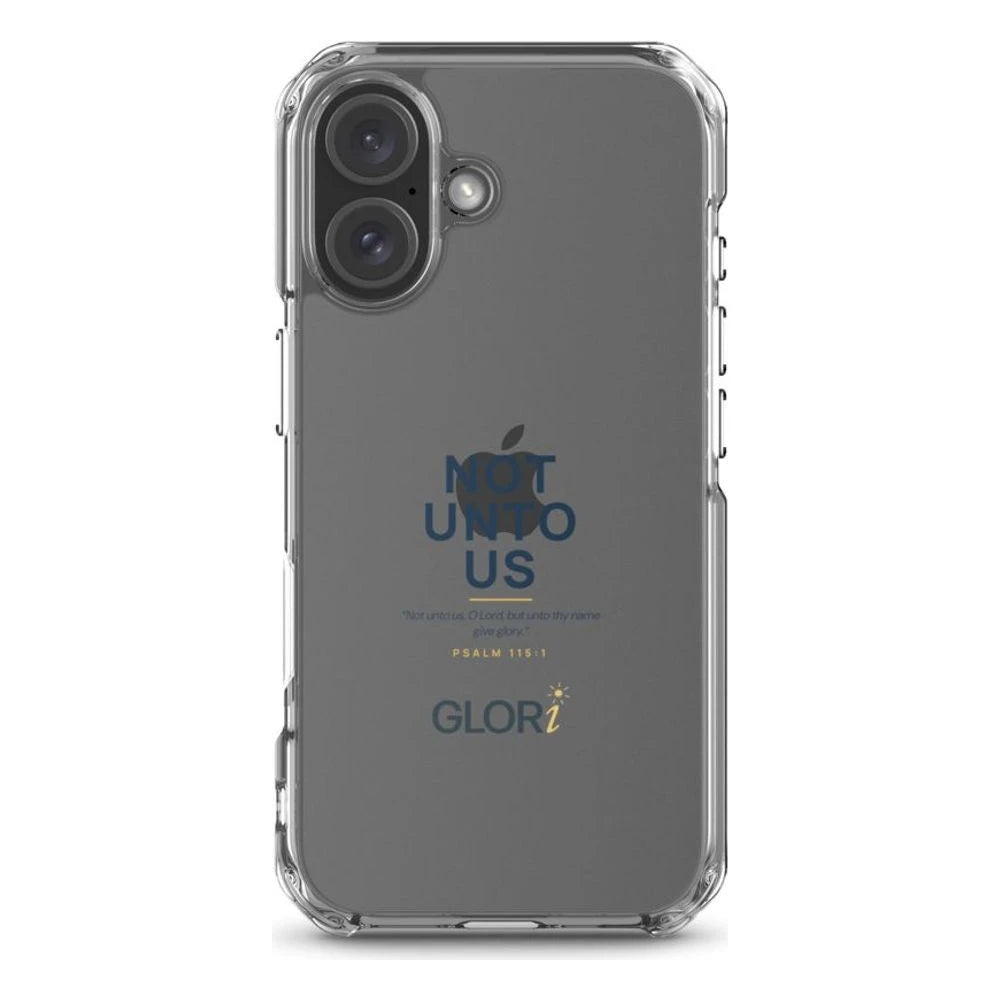 Clear Case — Not Unto Us — Navy — iPhone 16