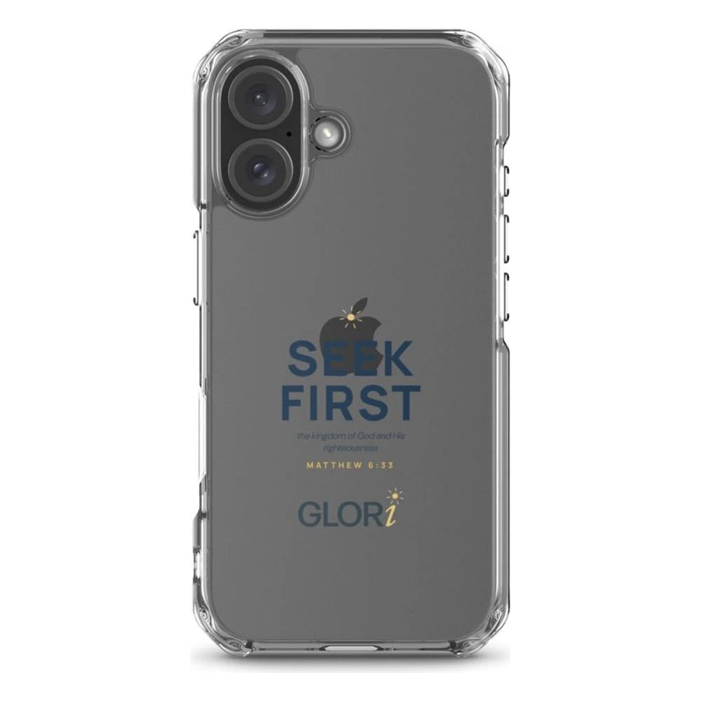 Clear Case — Seek First — Navy — iPhone 16