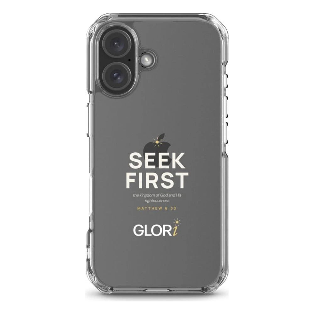 Clear Case — Seek First — White — iPhone 16