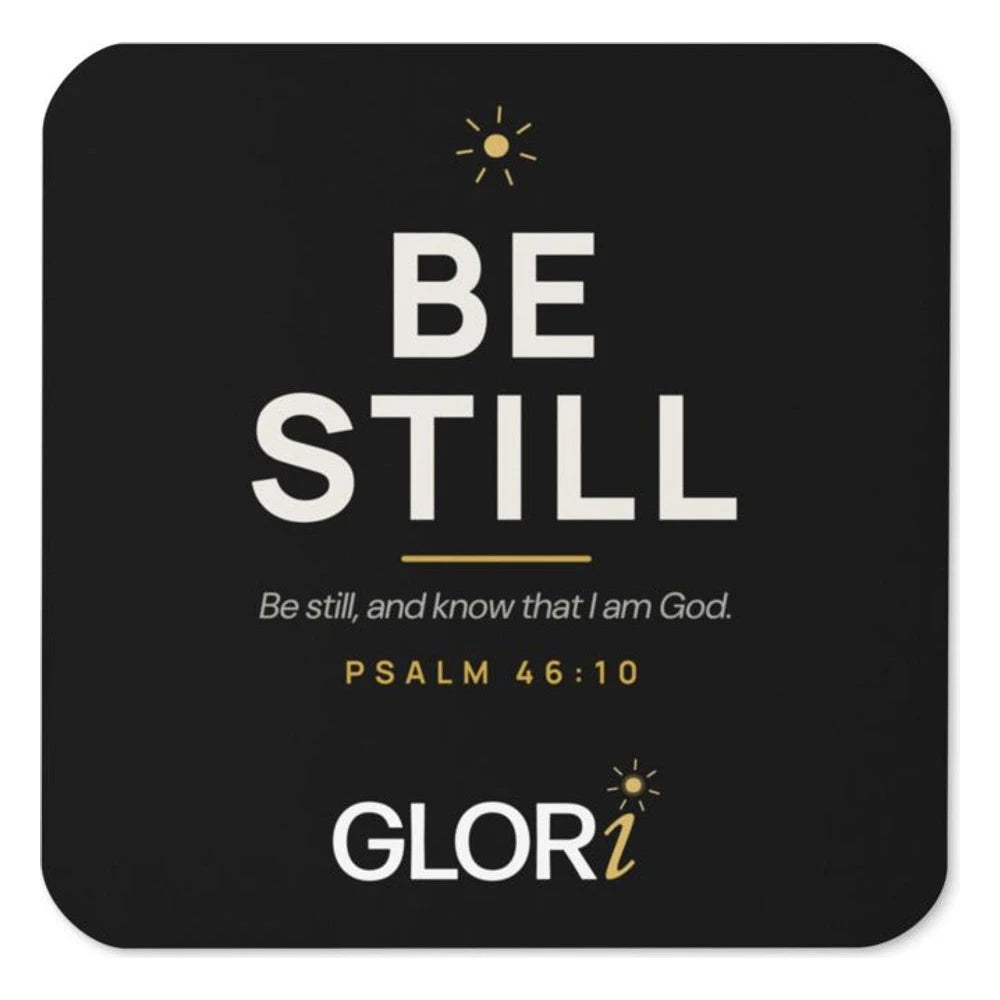 Cork-Back Coaster — Be Still — Black