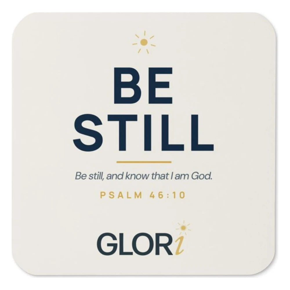 Cork-Back Coaster — Be Still — Cream