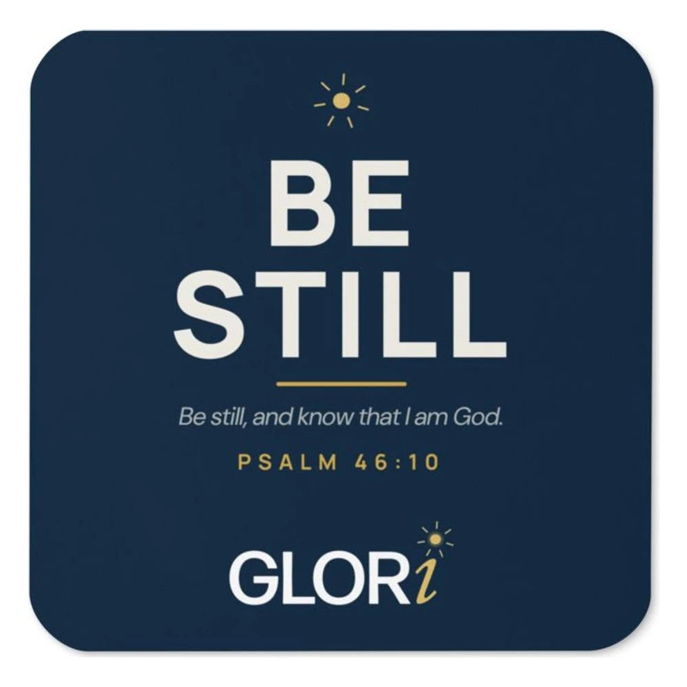 Cork-Back Coaster — Be Still — Navy