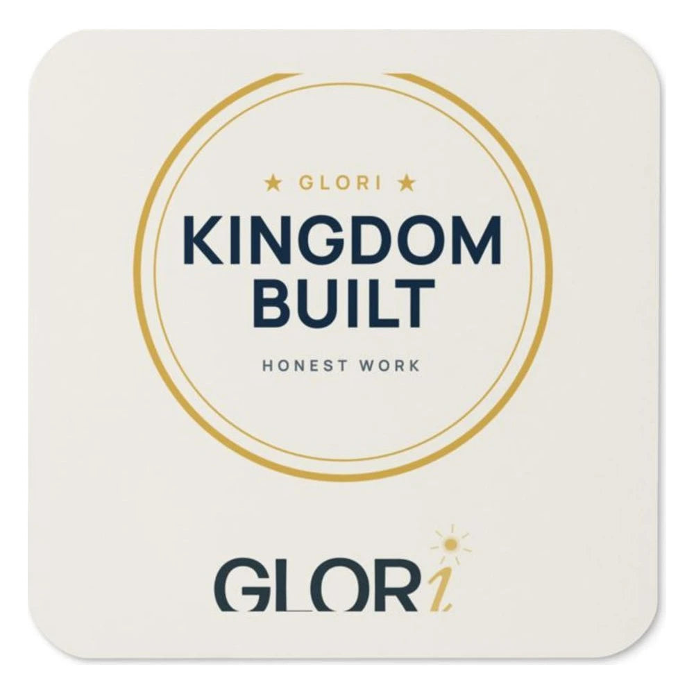 Cork-Back Coaster — Kingdom Built — Cream
