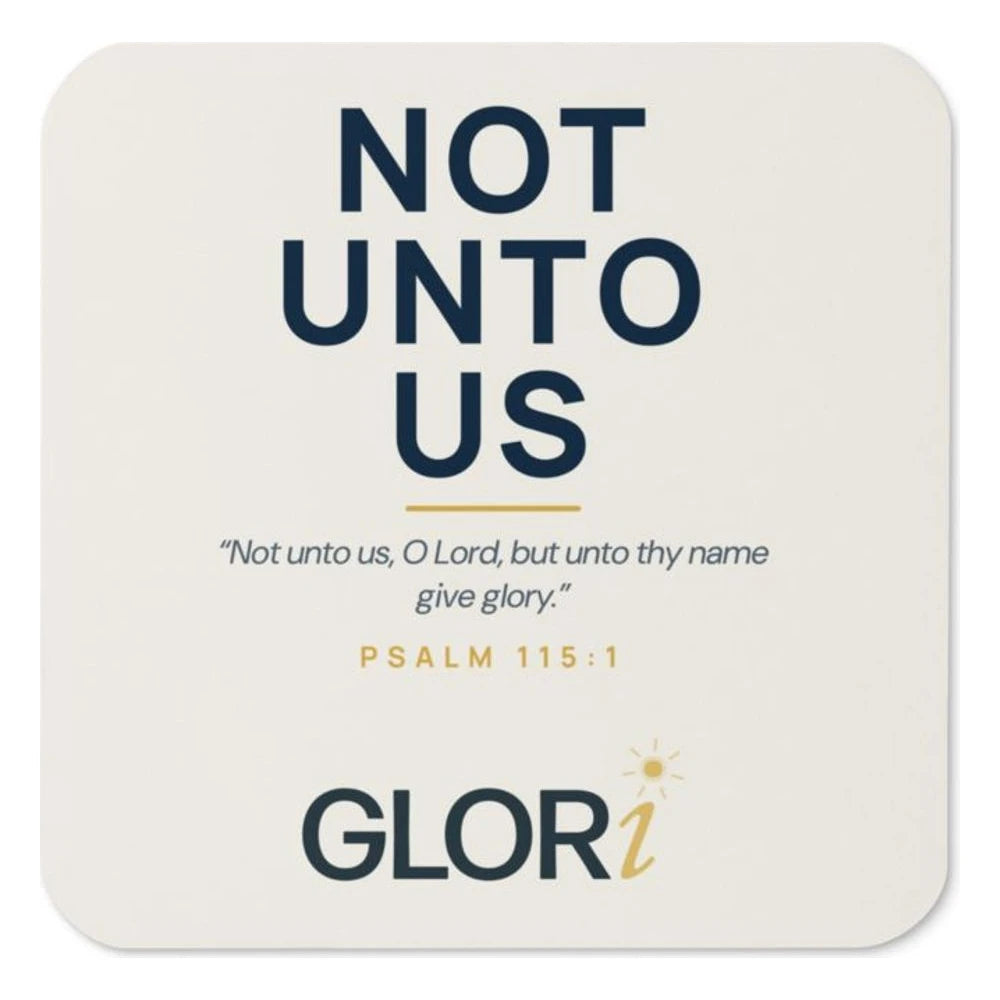 Cork-Back Coaster — Not Unto Us — Cream