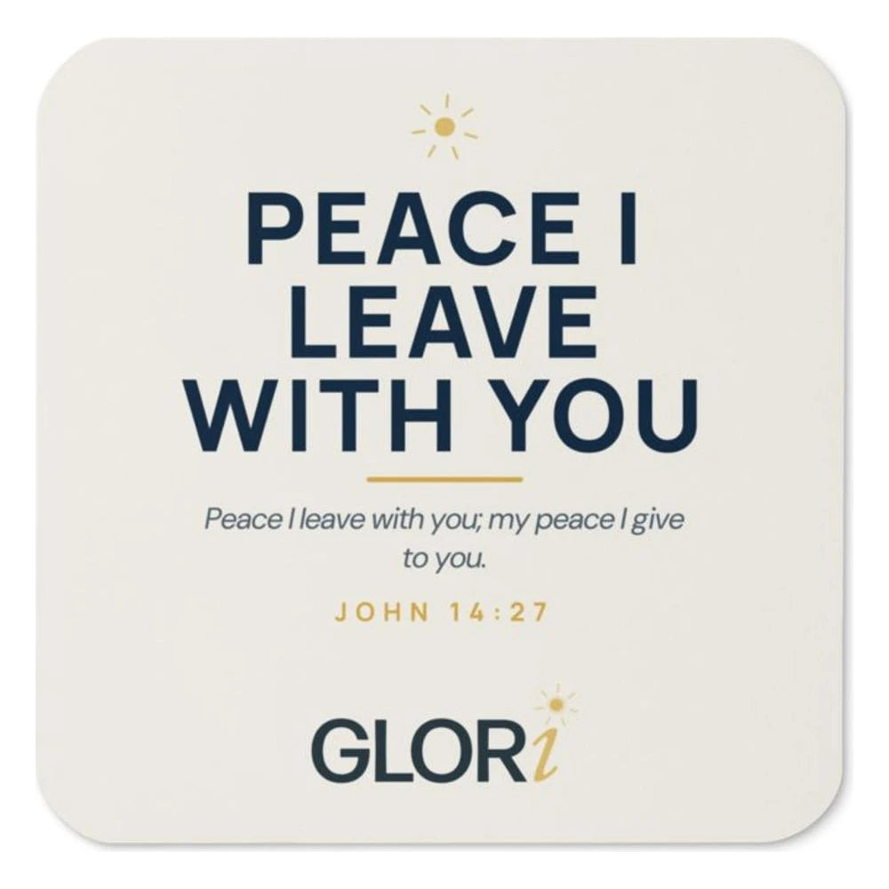 Cork-Back Coaster — Peace I Leave With You — Cream
