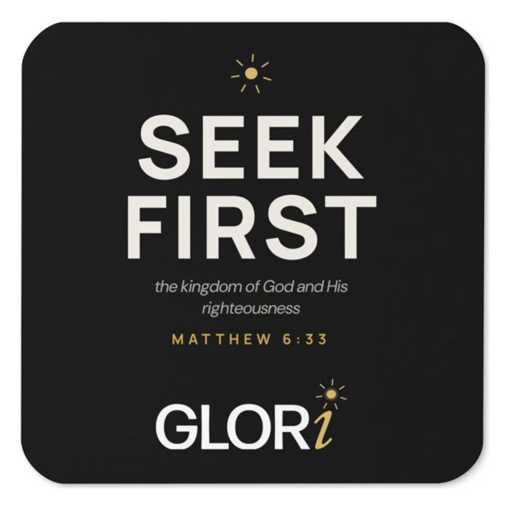 Cork-Back Coaster — Seek First — Black