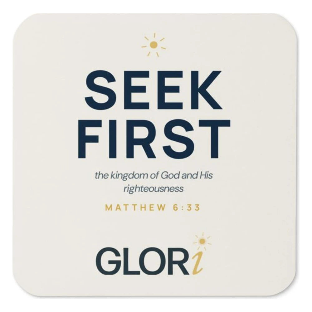 Cork-Back Coaster — Seek First — Cream