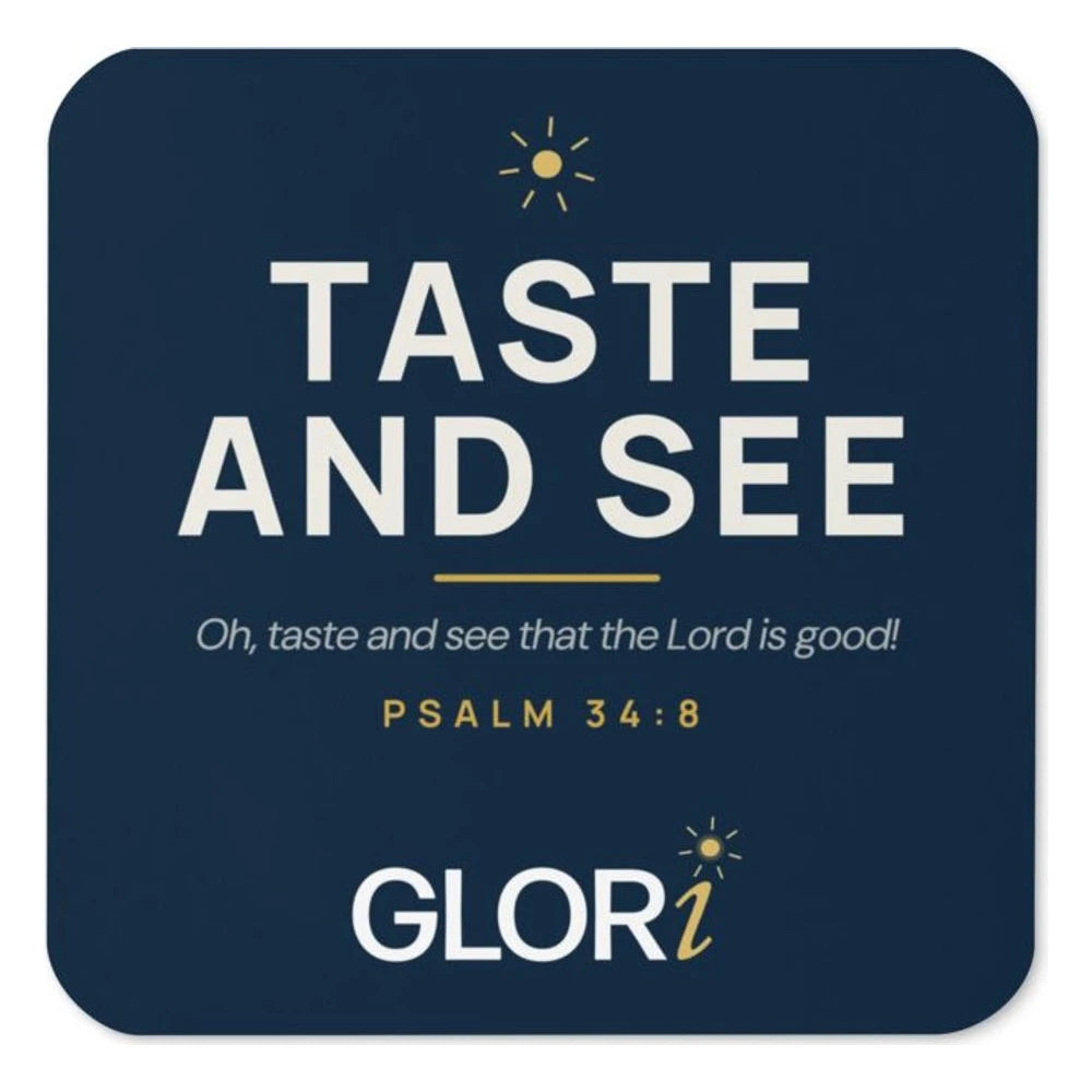 Cork-Back Coaster — Taste and See — Navy