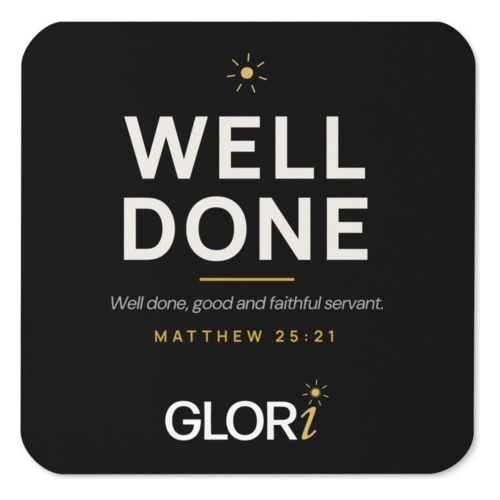 Cork-Back Coaster — Well Done — Black