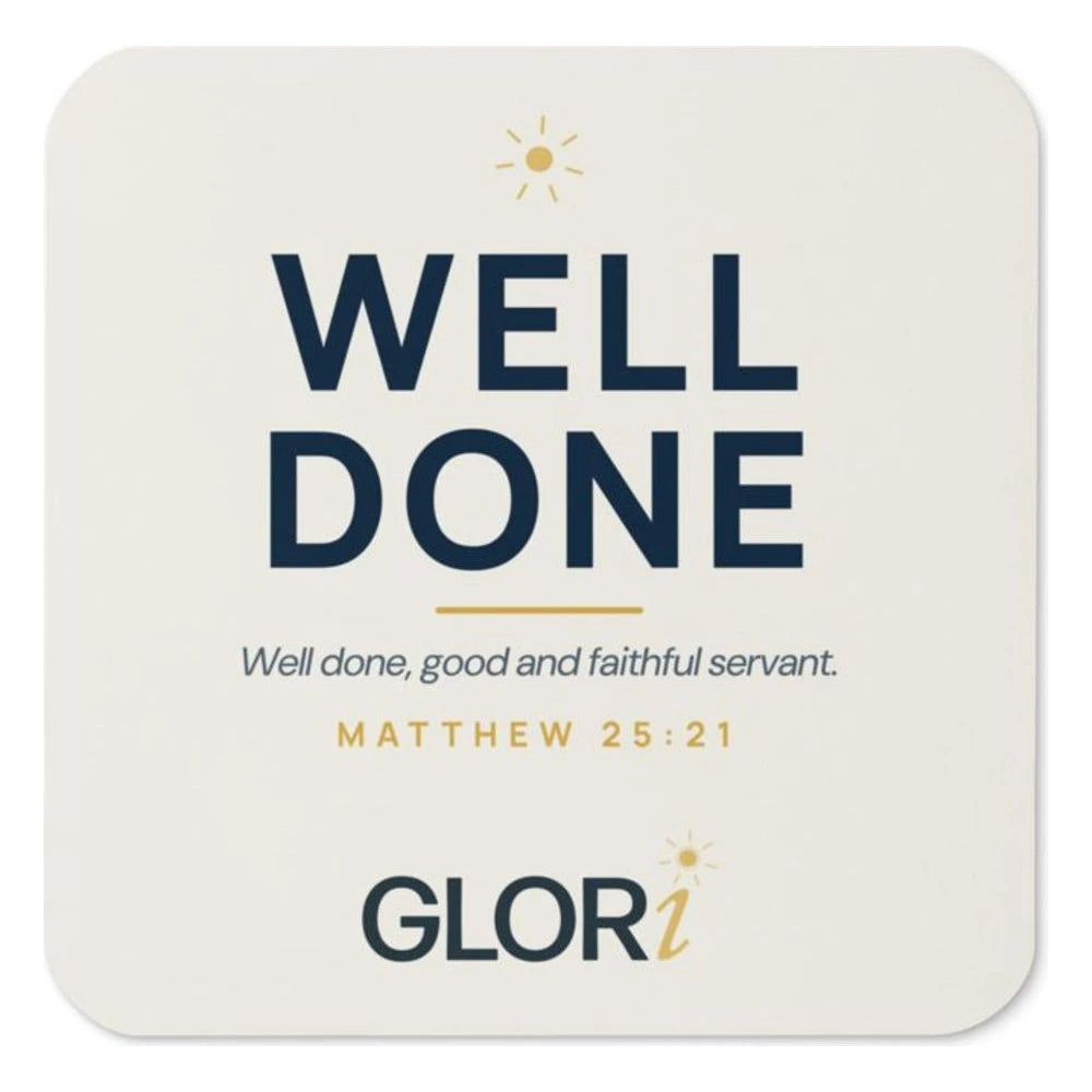 Cork-Back Coaster — Well Done — Cream