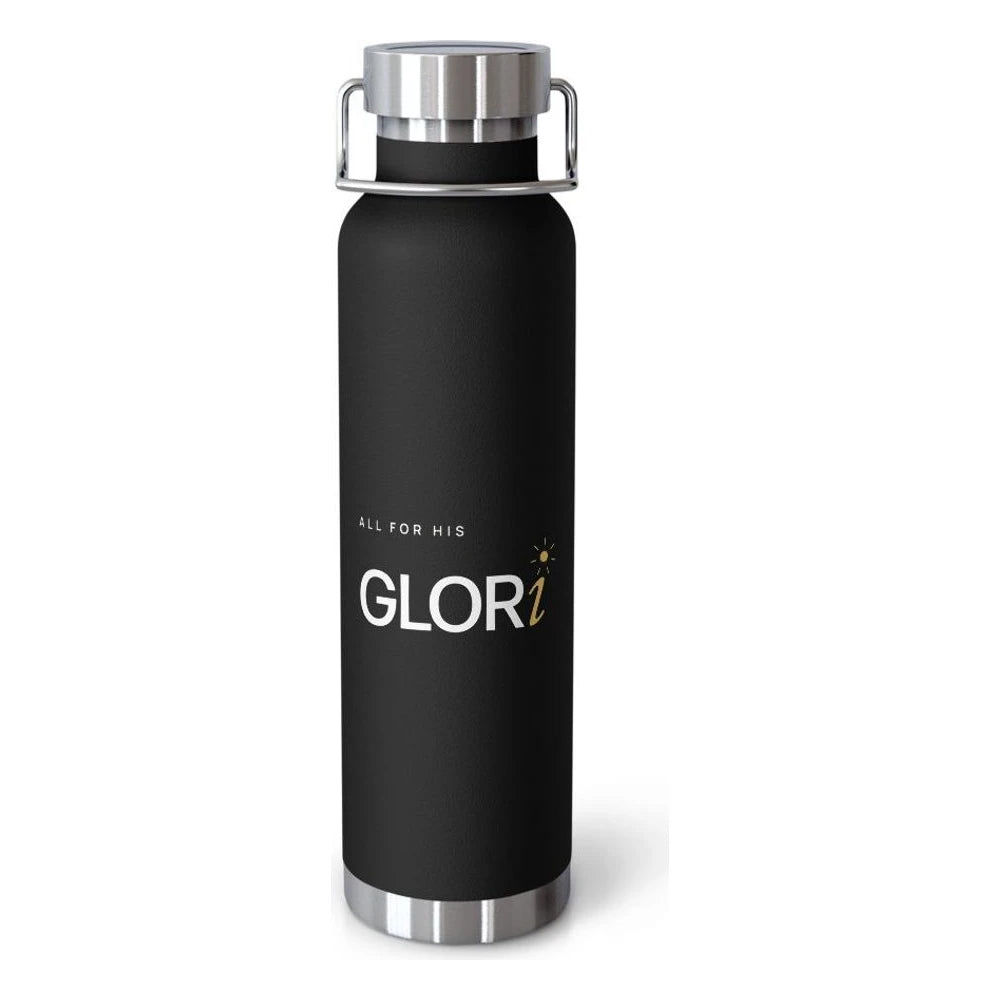 Copper Insulated Bottle — All for His GLORi — Black