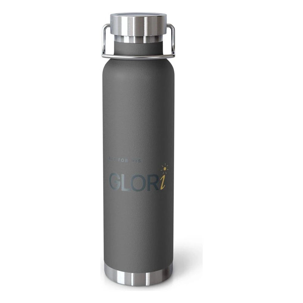 Copper Insulated Bottle — All for His GLORi — Grey