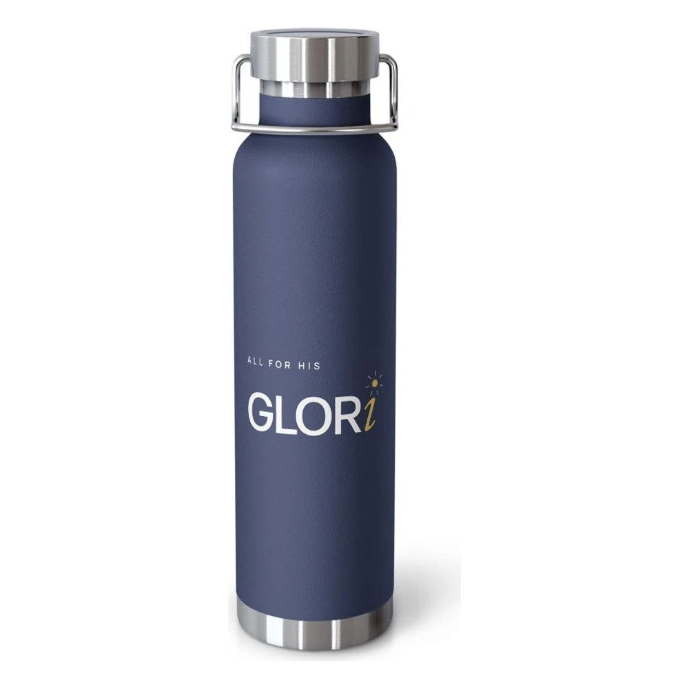 Copper Insulated Bottle — All for His GLORi — Navy