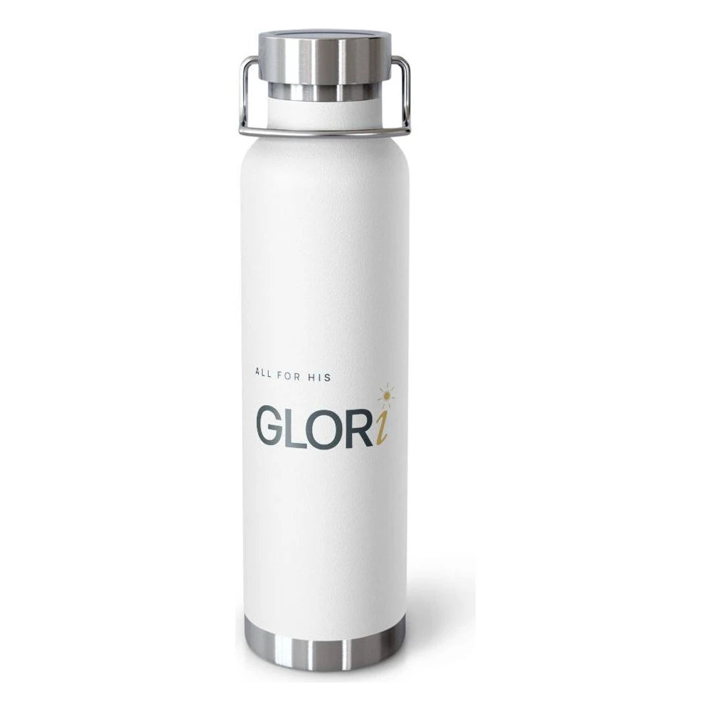 Copper Insulated Bottle — All for His GLORi — White