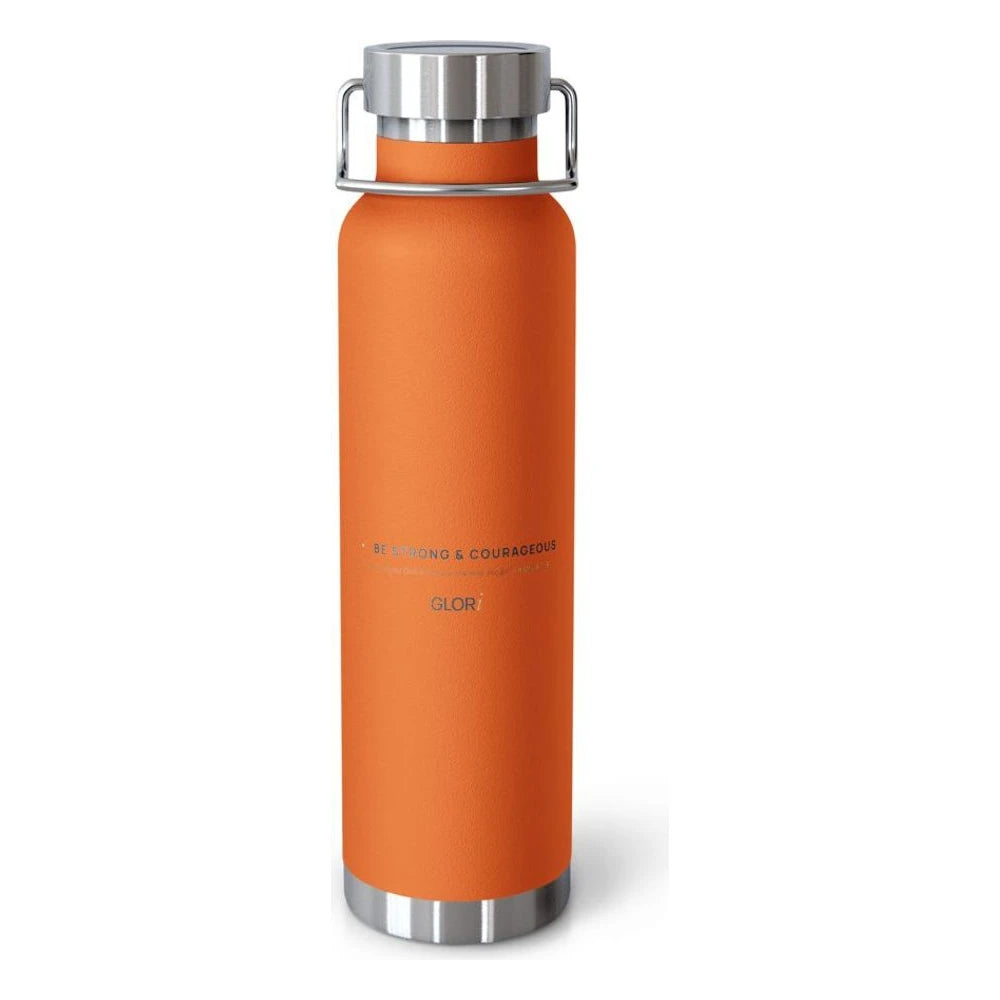 Copper Insulated Bottle — Be Strong and Courageous — Orange