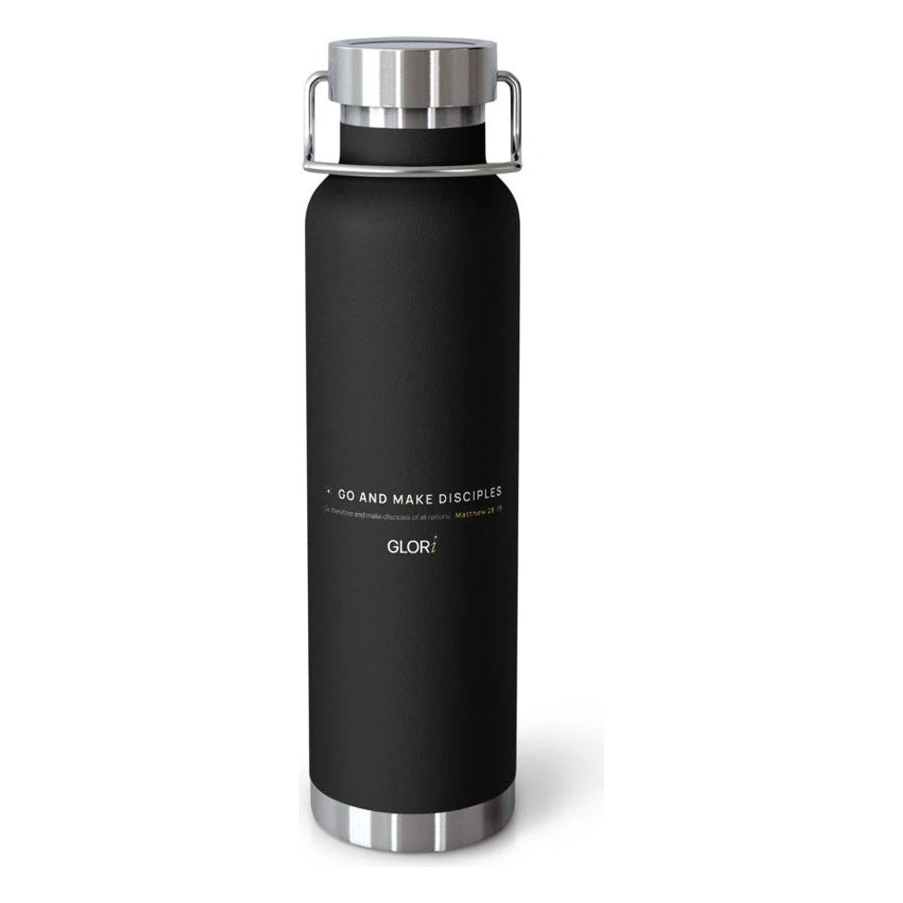 Copper Insulated Bottle — Go and Make Disciples — Black
