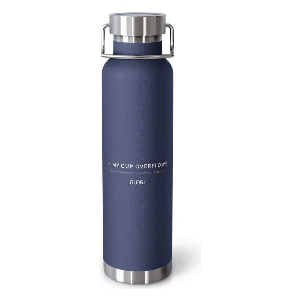 Copper Insulated Bottle — My Cup Overflows — Navy