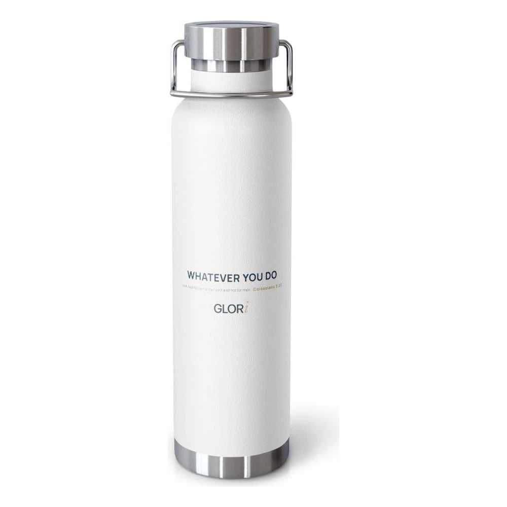 Copper Insulated Bottle — Whatever You Do — White