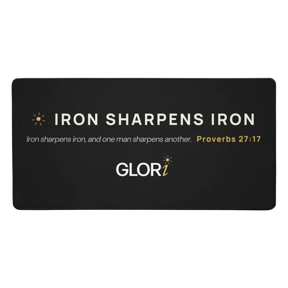 Desk Mat — Iron Sharpens Iron — Black