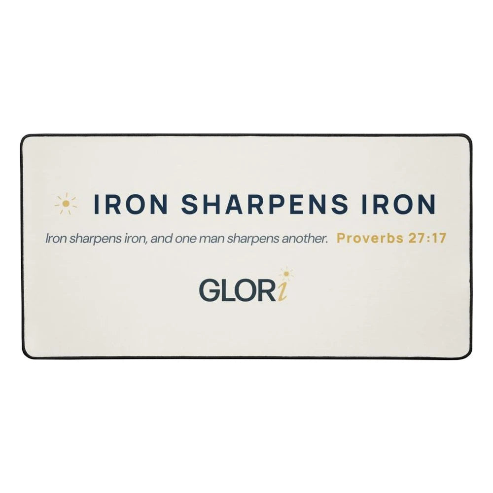 Desk Mat — Iron Sharpens Iron — Cream
