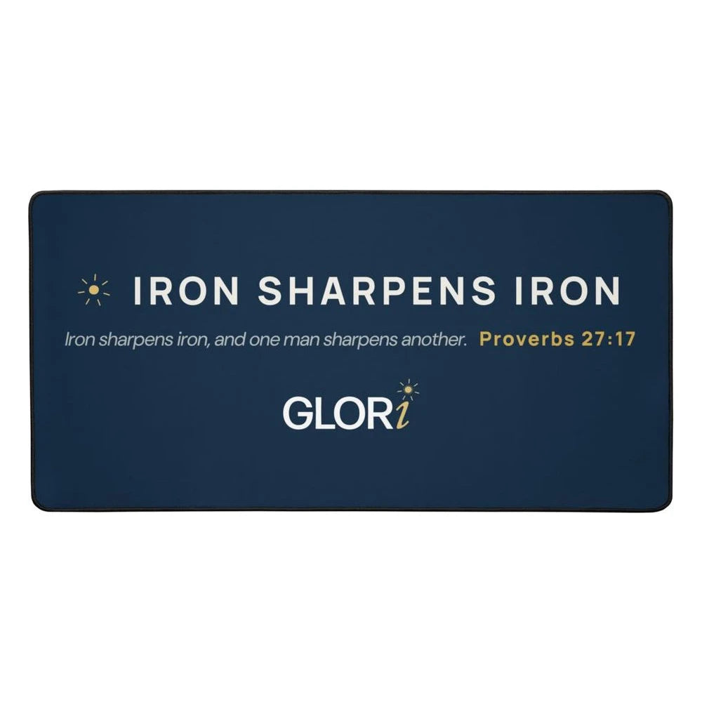 Desk Mat — Iron Sharpens Iron — Navy