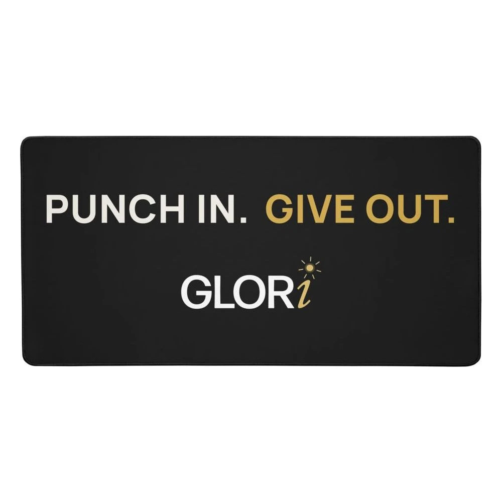 Desk Mat — Punch In. Give Out. — Black