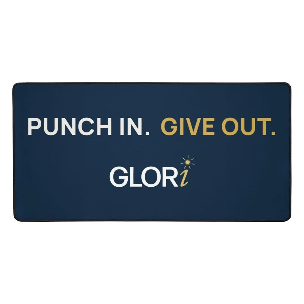 Desk Mat — Punch In. Give Out. — Navy