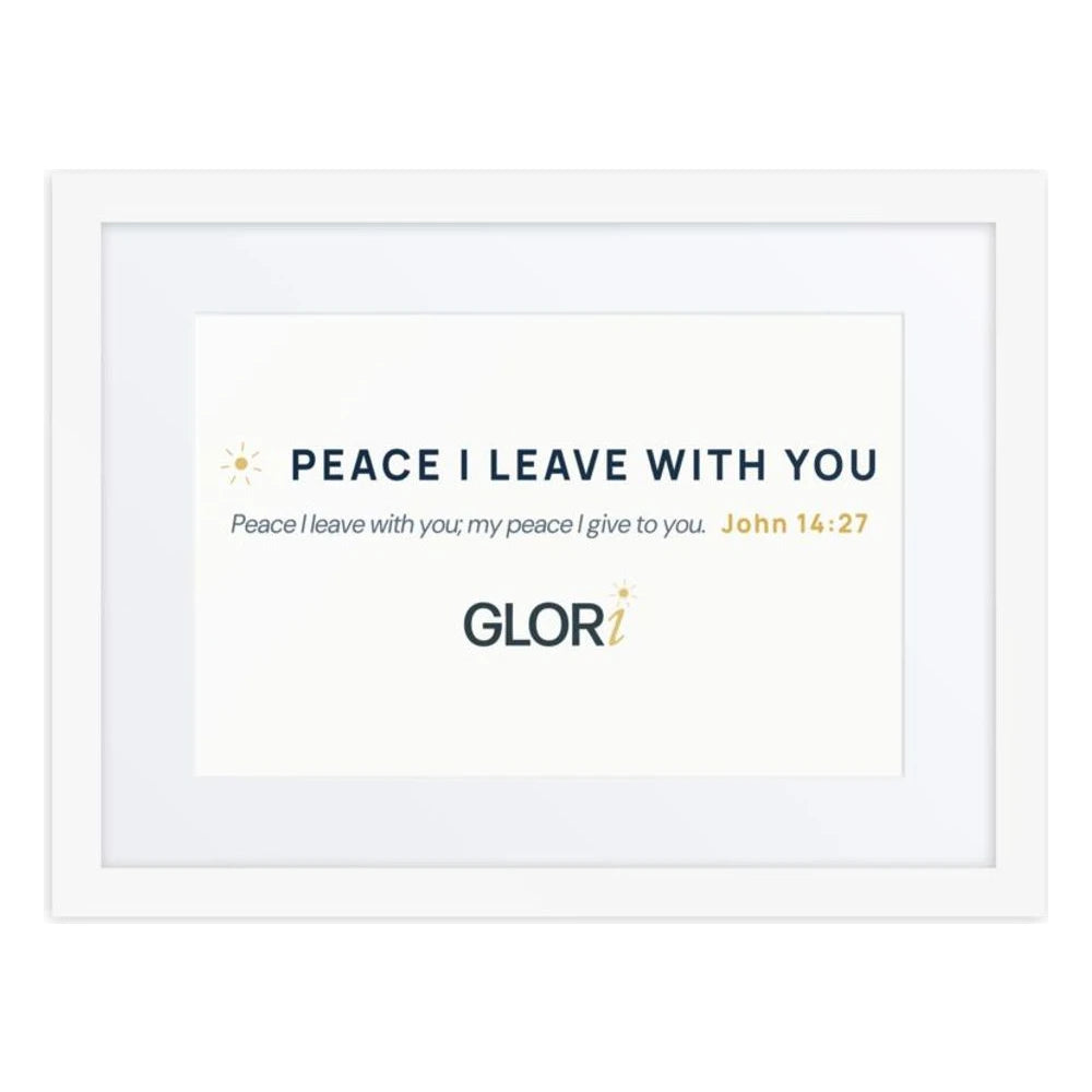 Framed Verse Poster — Peace I Leave With You — White