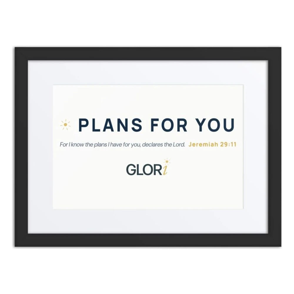 Framed Verse Poster — Plans for You — Black