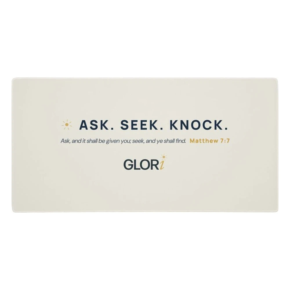 XL Desk Pad — Ask, Seek, Knock — Cream