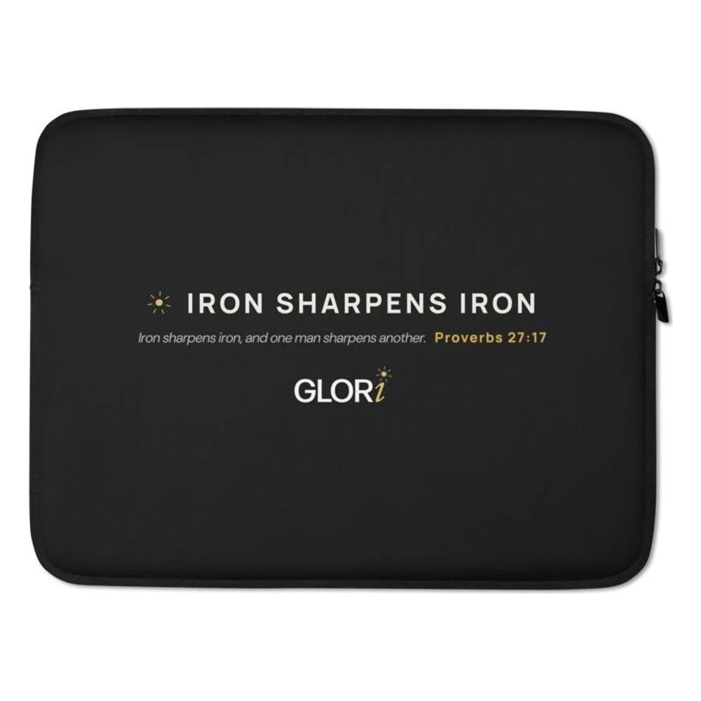 Laptop Sleeve — Iron Sharpens Iron — Black