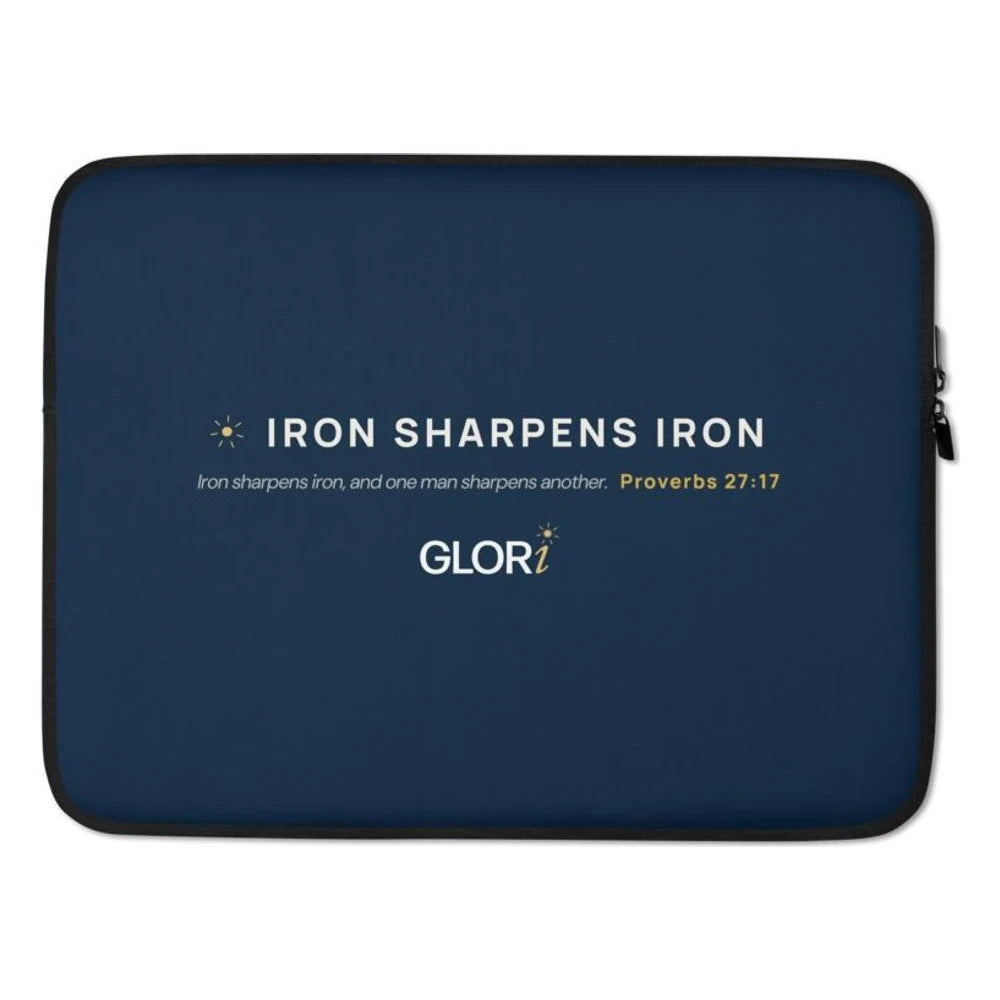 Laptop Sleeve — Iron Sharpens Iron — Navy