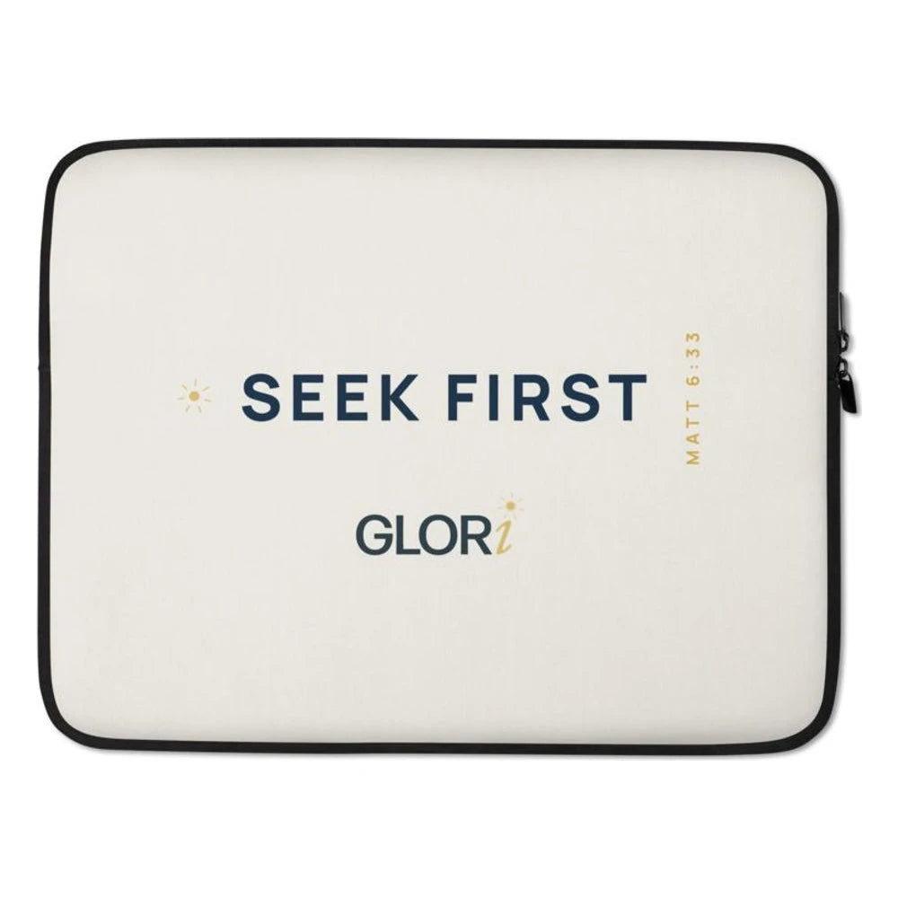 Laptop Sleeve — Seek First — Cream