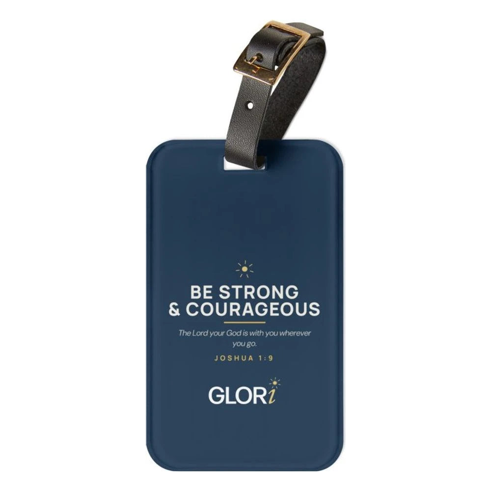 Luggage Tag — Be Strong and Courageous — Navy