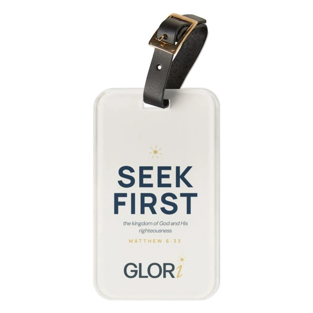 Luggage Tag — Seek First — Cream