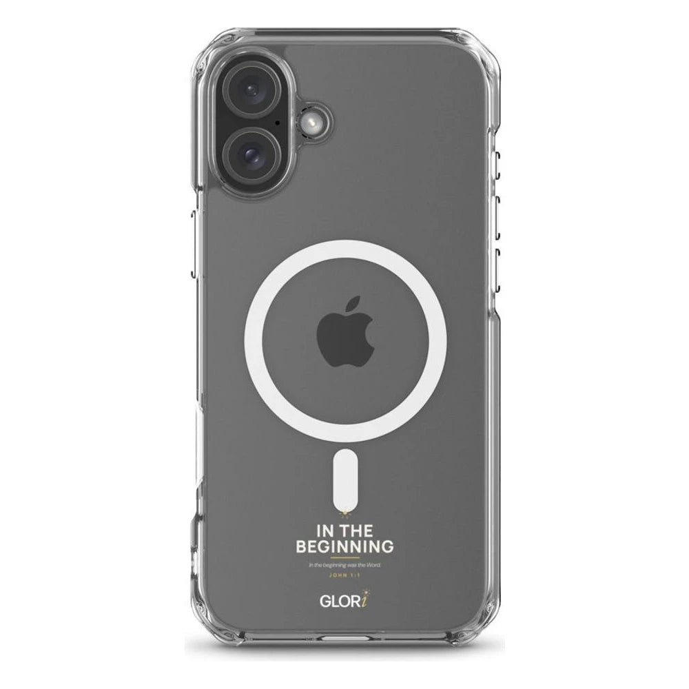 MagSafe Clear Case — In the Beginning — White — iPhone 16 Plus