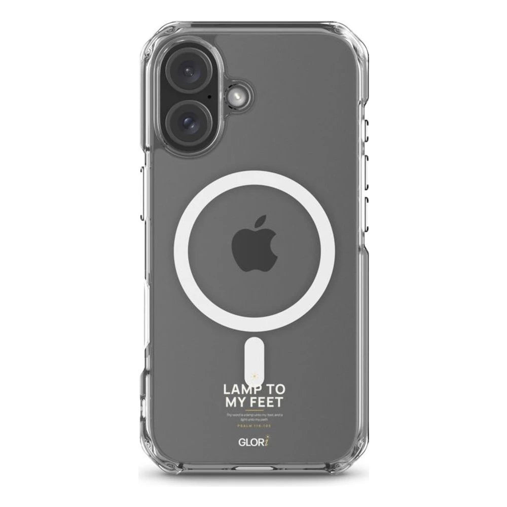 MagSafe Clear Case — Lamp to My Feet — White — iPhone 16