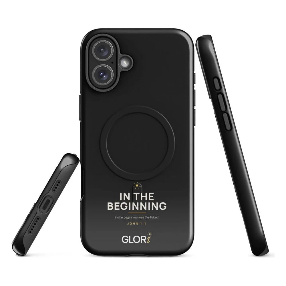 MagSafe Tough Case — In the Beginning — Black — iPhone 16 Plus