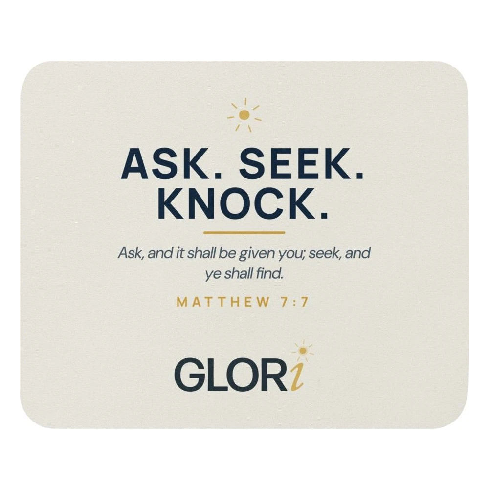 Mouse Pad — Ask, Seek, Knock — Cream